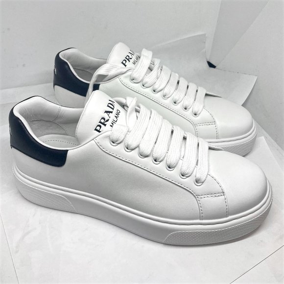 Vervolg Prime pijn Prada | Shoes | Prada Mens Shoes White Lace Up Logo Sneakers | Poshmark